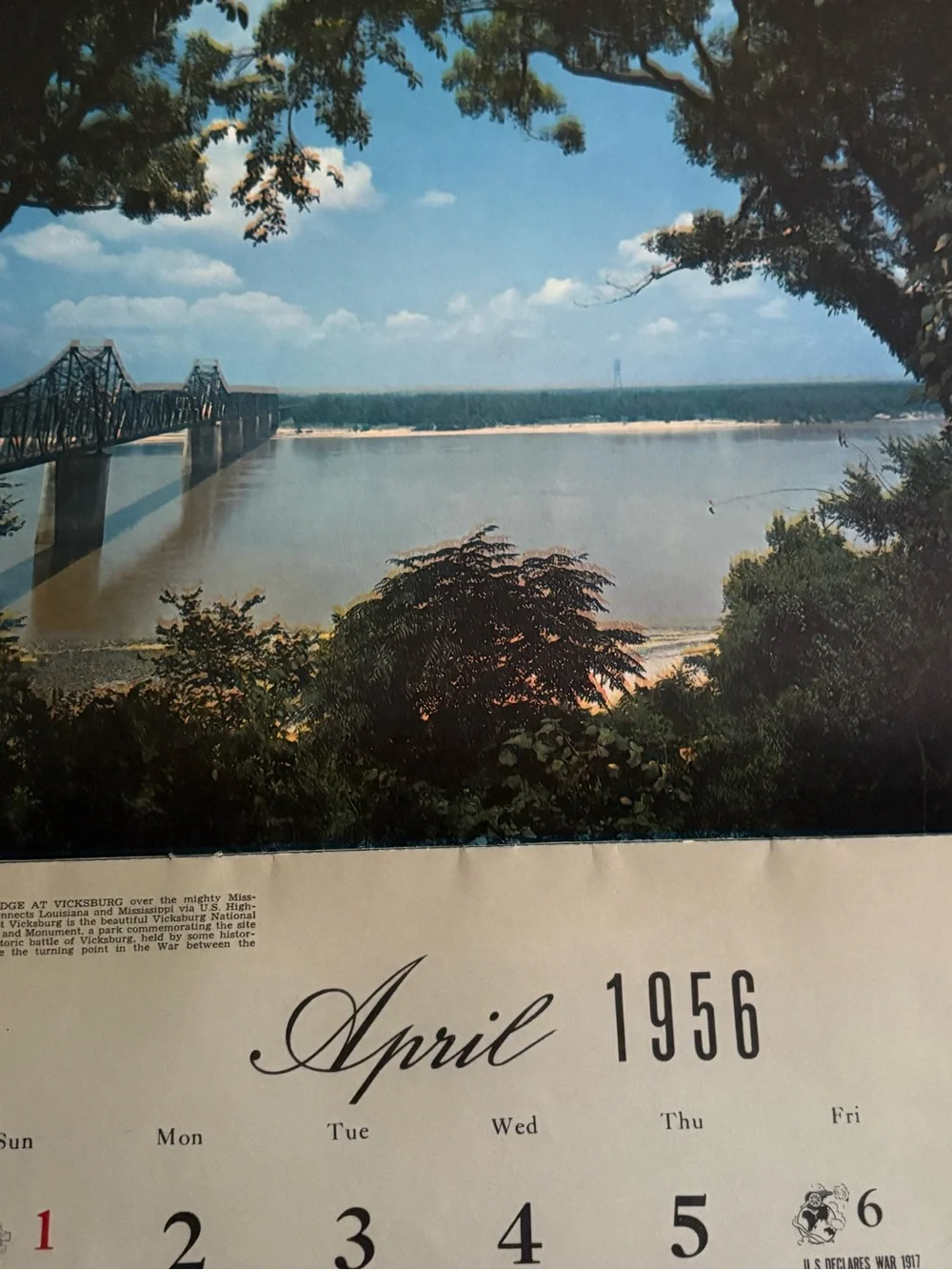 Vintage 1956 Mobilgas Wall Calendar - Complete 12 Months
